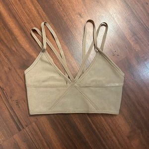 Missguided Premium Bandage Cross Front Bralet, Tan color, Size US 2